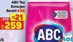 ABC TOZ DETERJAN RENKLİ 8 KG ABC TOZ DETERJAN RENKLİ 8 KG